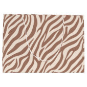 Zebra Print-Mocha Mousse Große Geschenktüte (Rückseite)