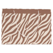 Zebra Print-Mocha Mousse Große Geschenktüte (Rückseite)