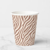Zebra Print-Mocha Mousse Pappbecher (Vorderseite)