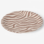 Zebra Print-Mocha Mousse Pappteller (Schrägansicht)