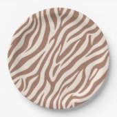 Zebra Print-Mocha Mousse Pappteller (Vorderseite)