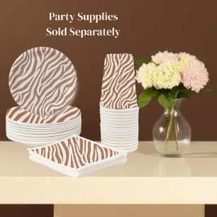 Zebra Print-Mocha Mousse Pappteller