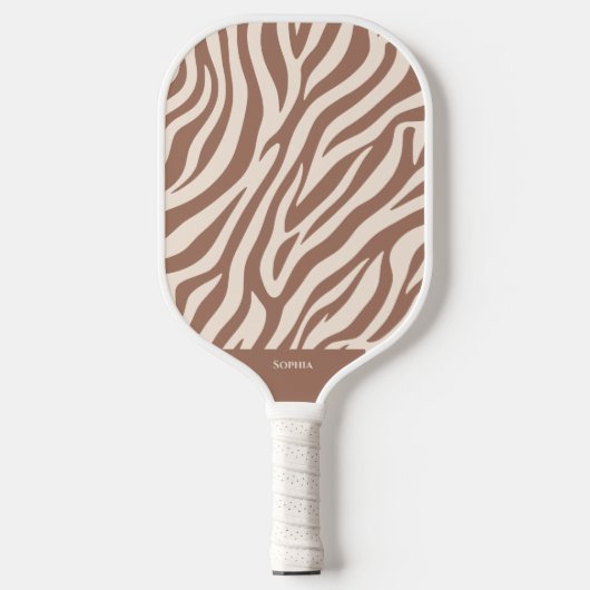 Zebra Print-Mocha Mousse Pickleball Schläger (Vorderseite)