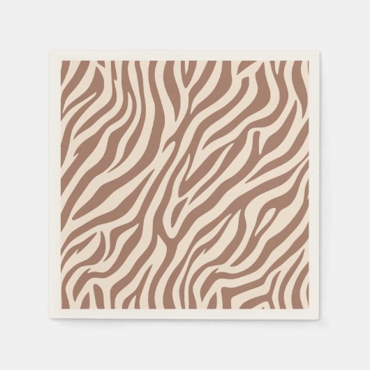 Zebra Print-Mocha Mousse Serviette (Vorderseite)