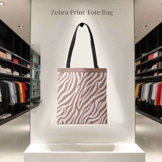 Zebra Print-Mocha Mousse- Tasche