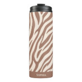 Zebra Print-Mocha Mousse Thermosbecher (Vorderseite)
