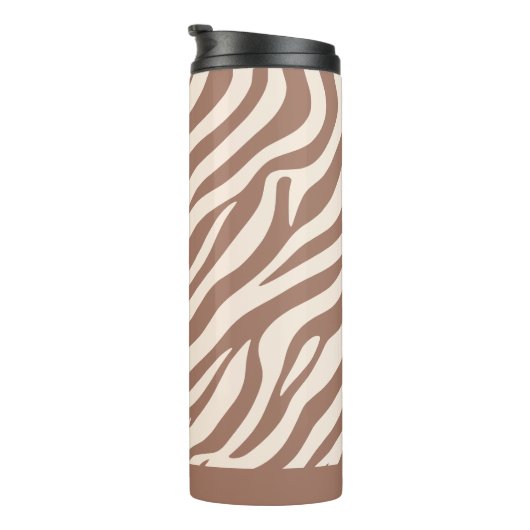 Zebra Print-Mocha Mousse Thermosbecher (Nach rechts gedreht)
