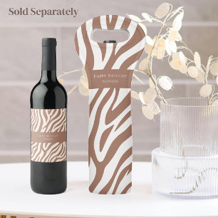 Zebra Print-Mocha Mousse Weinetikett