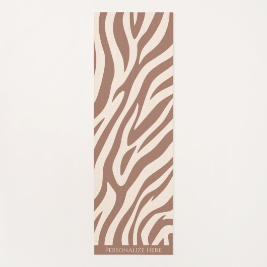 Zebra Print-Mocha Mousse Yogamatte (Vorderseite)