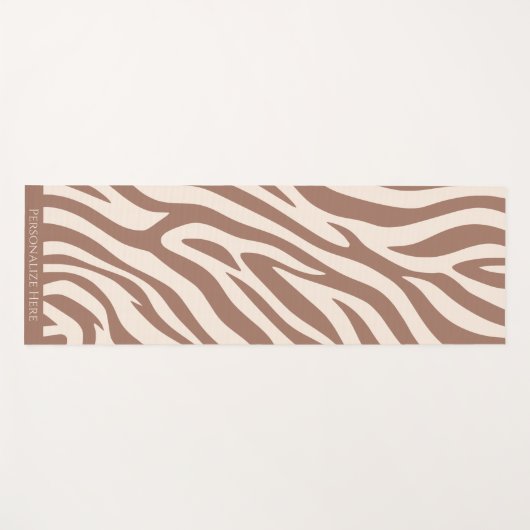 Zebra Print-Mocha Mousse Yogamatte (Vorderseite (Horizontal))