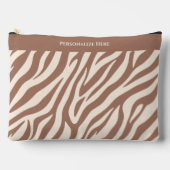 Zebra Print-Mocha Mousse Zubehörtasche (Vorderseite)