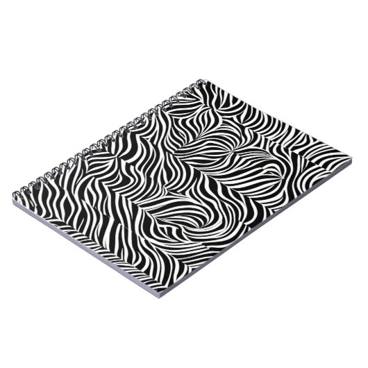 Zebra Print Monochrome Notebook Notizblock (Linke Seite)