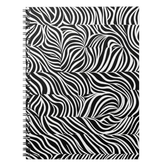 Zebra Print Monochrome Notebook Notizblock (Vorderseite)