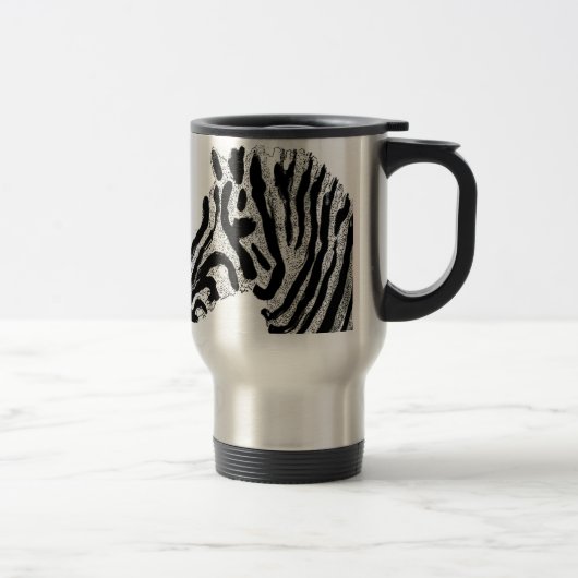 Zebra Print Monochrome Stricktier Reisebecher (Rechts)