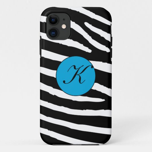 Zebra Print Monogram iPhone 5 Fall Case-Mate iPhone Hülle (Rückseite)