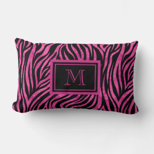 Zebra Print Monogram Lendenkissen
