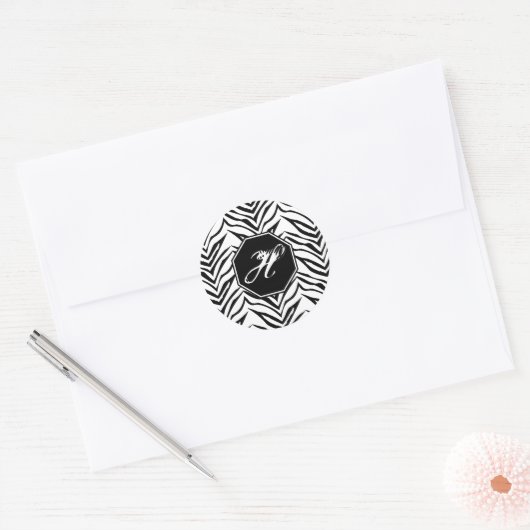 Zebra Print Monogram Stickers (Umschlag)