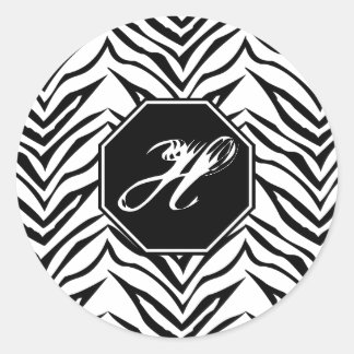 Zebra Print Monogram Stickers