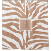 Zebra Print | Monogramm-Duschvorhang | Brown Duschvorhang (Vorderseite)