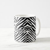 Zebra Print Mug with "Wild" Text Kaffeetasse (VorderseiteRechts)