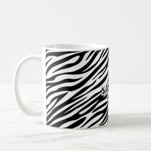 Zebra Print Mug with "Wild" Text Kaffeetasse (Links)