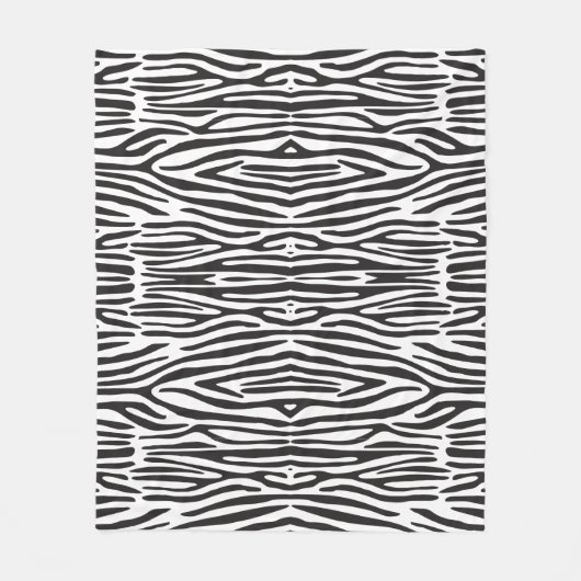 Zebra Print Muster Schwarz-Weiß Fleece Blanken (Vorderseite)