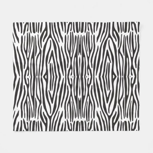 Zebra Print Muster Schwarz-Weiß Fleece Blanken (Vorderseite (Horizontal))