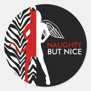 Zebra Print naughty aber Nice Runder Aufkleber