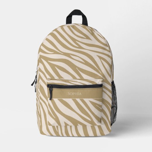Zebra Print-Neutral- Bedruckter Rucksack (Vorderseite)