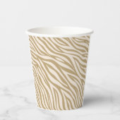 Zebra Print-Neutral Beige Pappbecher (Vorderseite)