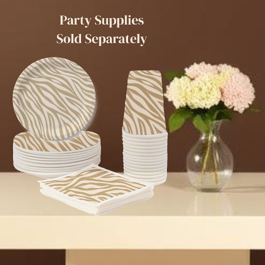 Zebra Print-Neutral Beige Pappbecher
