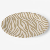 Zebra Print-Neutral Beige Pappteller (Schrägansicht)