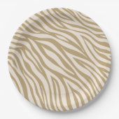 Zebra Print-Neutral Beige Pappteller (Vorderseite)