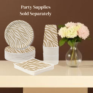 Zebra Print-Neutral Beige Pappteller