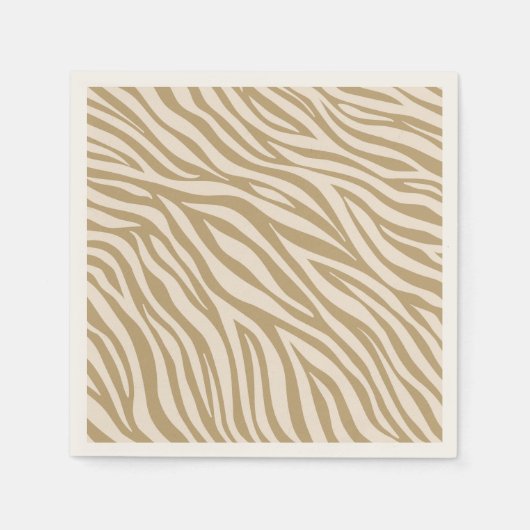 Zebra Print-Neutral Beige Serviette (Vorderseite)
