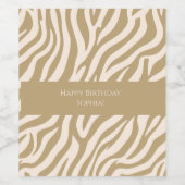 Zebra Print-Neutral Beige Weinetikett (Einzelnes Label)