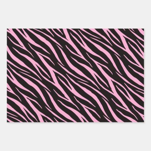 Zebra Print Niedlich Modern & elegant Girly Pink W Geschenkpapier Set (Vorderseite 2)