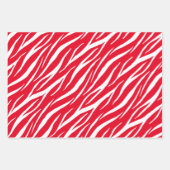 Zebra Print Niedlich Modern Red White Black Christ Geschenkpapier Set (Vorderseite 3)