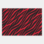 Zebra Print Niedlich Modern Red White Black Christ Geschenkpapier Set (Vorderseite)