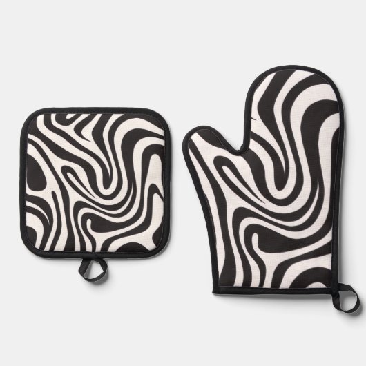 Zebra Print Ofenhandschuh & Topflappen-Set (Vorderseite)