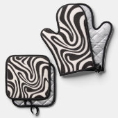 Zebra Print Ofenhandschuh & Topflappen-Set (Vorderseite/Rückseite)