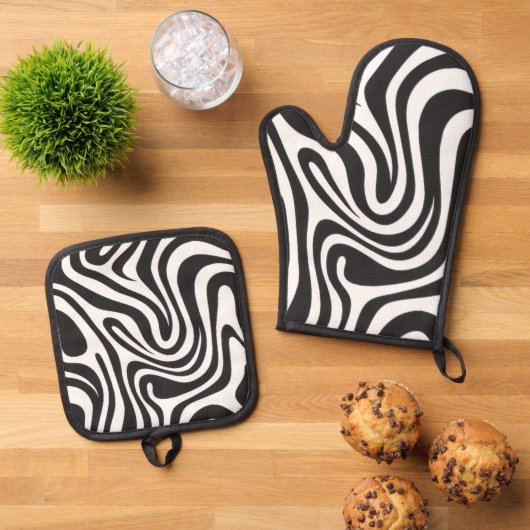 Zebra Print Ofenhandschuh & Topflappen-Set (Oben Unten)
