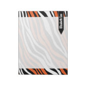 Zebra Print Orange Mix Personalisiert Notepad Notizblock (Rotiert)