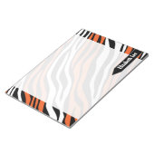 Zebra Print Orange Mix Personalisiert Notepad Notizblock (angewinkelt)