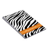 Zebra Print Orange Strip Personalisiertes Notebook Notizblock (Rechte Seite)