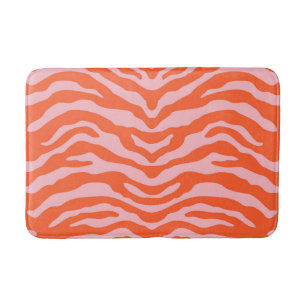 Zebra Print Orange und Pink Badematte
