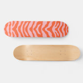 Zebra Print Orange und Pink Skateboard (Horizontal)