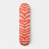 Zebra Print Orange und Pink Skateboard (Vorne)