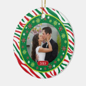 Zebra Print Our First Christmas Together Foto Keramik Ornament (Links)