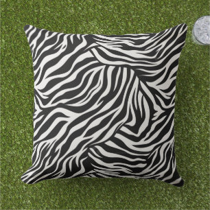 Zebra Print Outdoor Throw Kissen